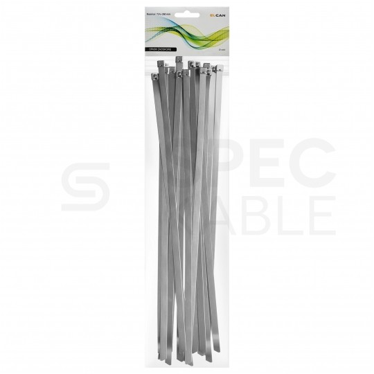 Opaski zaciskowe stalowe z zapięciem kulowym 7,9x260mm nierdzewne Elcan 20szt.