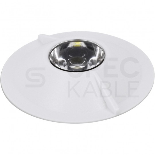 Oprawa awaryjna optyka skupiająca SKALER 3W 158lm IP40 biała kwadratowa Luxmena BEMKO