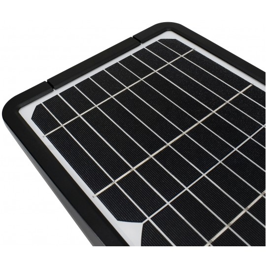 Oprawa, lampa solarna uliczna LED SOLGER 15W 1600lm 4000K IP65 czarna barwa NW biała neutralna czujnik PIR BEMKO