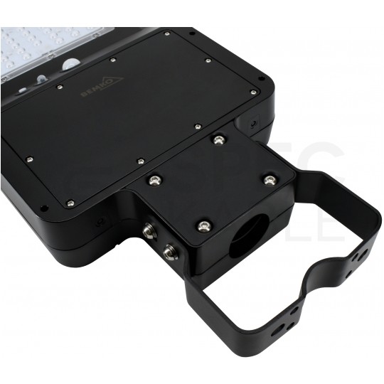 Oprawa, lampa solarna uliczna LED SOLGER 40W 6000lm 4000K IP65 czarna barwa NW biała neutralna czujnik PIR BEMKO