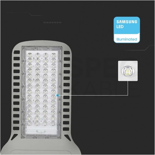 Oprawa, lampa uliczna LED SMD 100W 13500lm 4000K IP65 szara barwa NW biała neutralna IK08 V-TAC SAMSUNG VT-104ST 5 LAT GWARANCJI