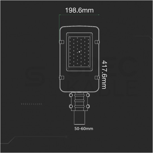 Oprawa, lampa uliczna LED SMD 30W 3000lm 4000K IP65 szara barwa NW biała neutralna V-TAC SAMSUNG VT-30ST-N 5 LAT GWARANCJI