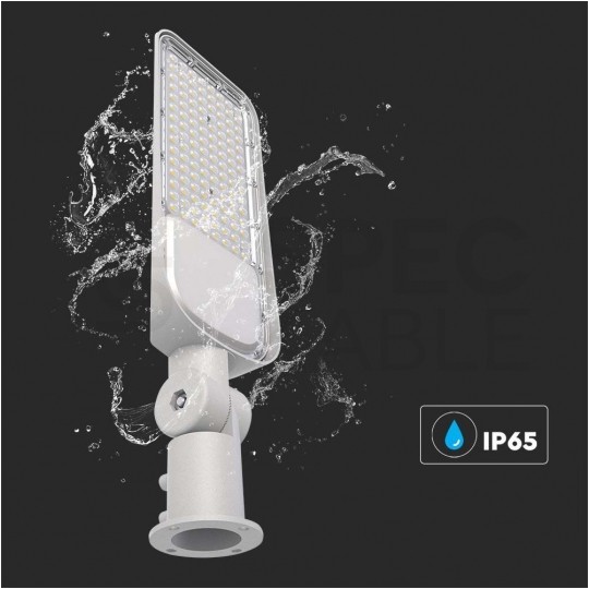 Oprawa, lampa uliczna LED SMD 30W 3450lm 4000K IP65 szara z regulowanym uchwytem barwa NW biała neutralna V-TAC SAMSUNG VT-39ST-N 5 LAT GWARANCJI