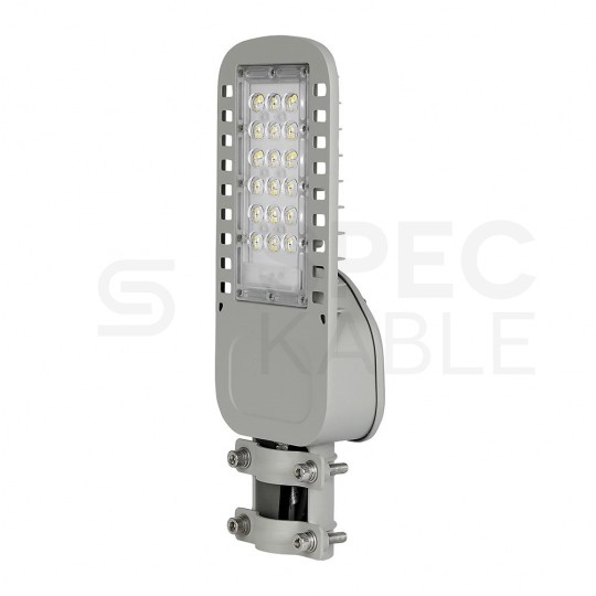 Oprawa, lampa uliczna LED SMD 30W 4050lm 4000K IP65 szara barwa NW biała neutralna IK08 V-TAC SAMSUNG VT-34ST-N 5 LAT GWARANCJI