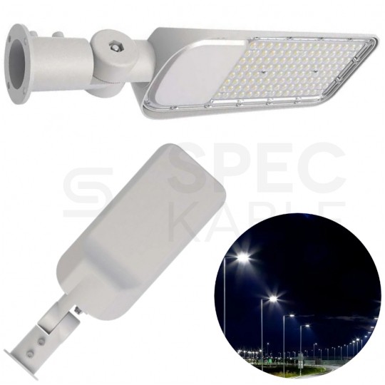 Oprawa, lampa uliczna LED SMD 50W 5000lm 4000K IP68 szara z regulowanym uchwytem NW IK08 V-TAC SAMSUNG VT-59ST 5 LAT GWARANCJI