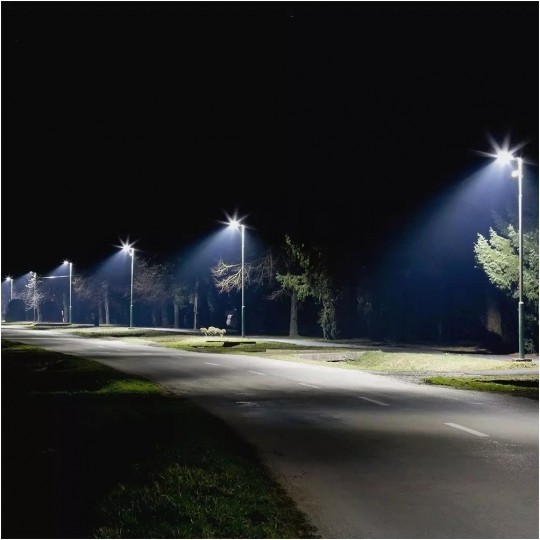 Oprawa, lampa uliczna LED SMD 50W 5740lm 6500K IP68 szara z regulowanym uchwytem barwa CW biała zimna V-TAC SAMSUNG VT-59ST-N 5 LAT GWARANCJI