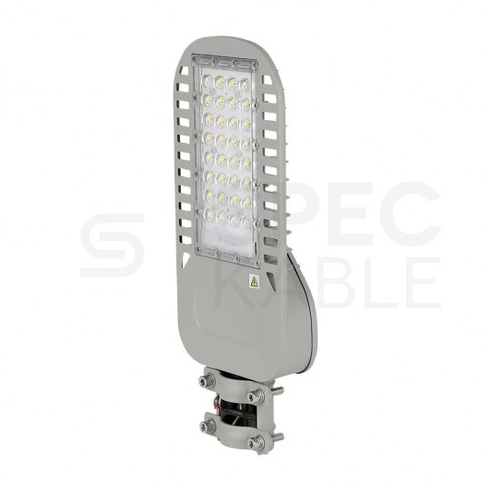 Oprawa, lampa uliczna LED SMD 50W 6850lm 6400K IP65 szara barwa CW biała zimna IK08 V-TAC SAMSUNG VT-54ST-N 5 LAT GWARANCJI