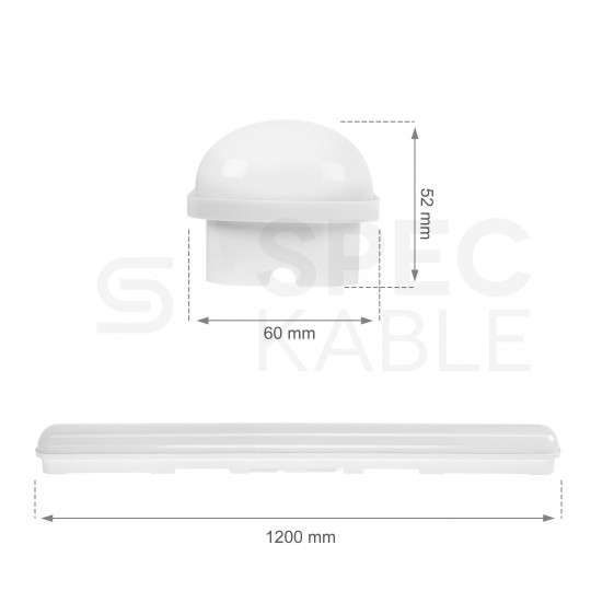 Oprawa liniowa, sufitowa hermetyczna 120cm LED 50W 6700lm 4000K IP65 barwa NW biała neutralna IK07 SPECTRUM LED