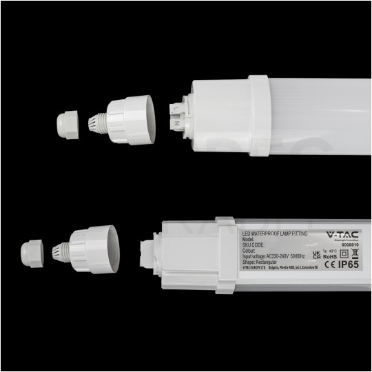 Oprawa liniowa, sufitowa hermetyczna 60cm LED 18W 1900lm 4000K IP65 biała barwa NW biała neutralna Seria-L V-TAC VT-80060