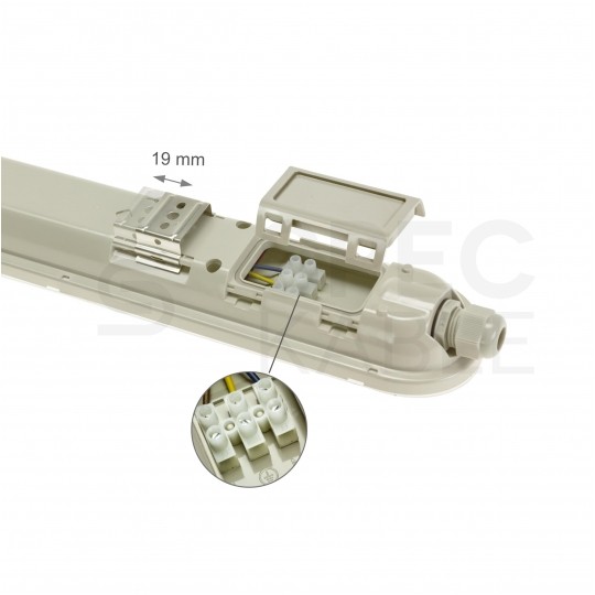 Oprawa liniowa, sufitowa hermetyczna GIGANT 60cm LED 20W 3250lm 4000K IP65 biała/szara barwa NW biała neutralna IK10 LIMEA GIGANT SPECTRUM LED