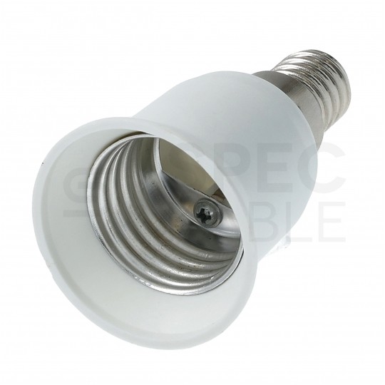 Oprawa redukcyjna żarówki adapter z E14 na gwint E27 biała 250V 2A ELCAN