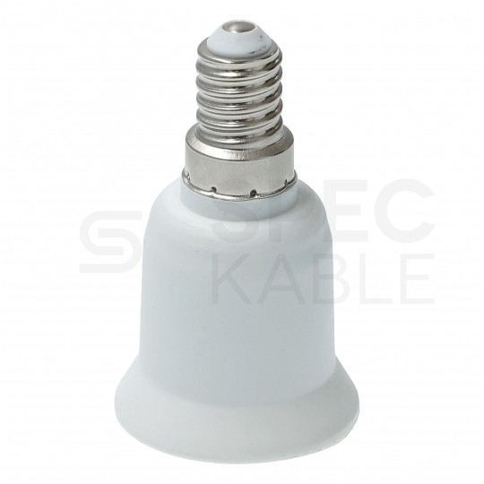Oprawa redukcyjna żarówki adapter z E14 na gwint E27 biała 250V 2A ELCAN