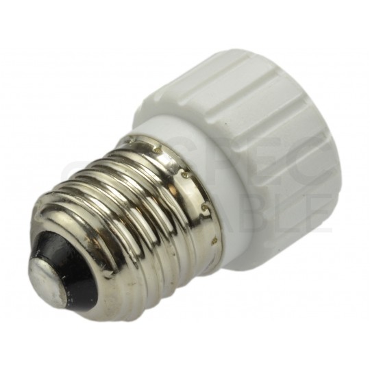 Oprawa redukcyjna żarówki adapter z E27 na gwint GU10 biała 250V 2A