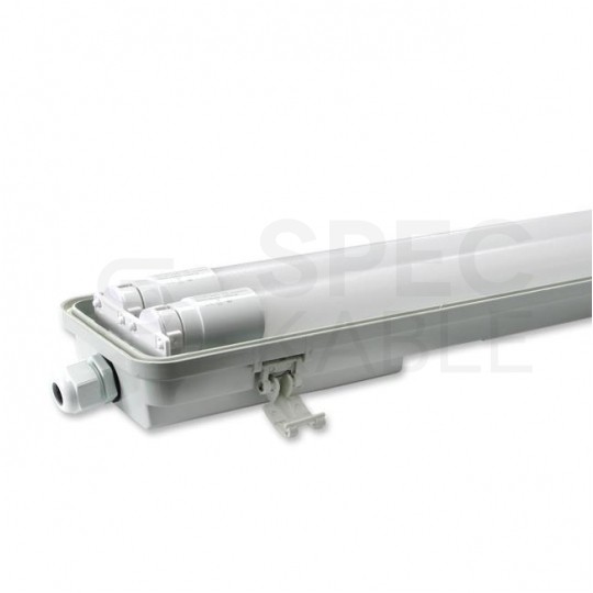 Oprawa sufitowa hermetyczna 120cm lampa 230V z tubami LED 2x36W (nano PC) 3600lm IP65 barwa CW biała zimna MASTER LED