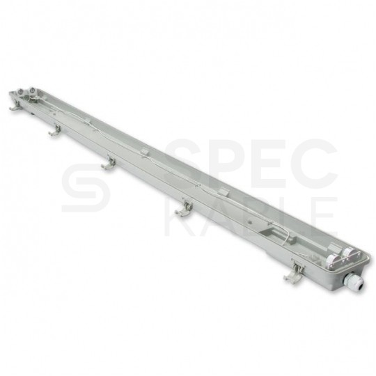 Oprawa sufitowa hermetyczna 120cm lampa 230V z tubami LED 2x36W (nano PC) 3600lm IP65 barwa CW biała zimna MASTER LED