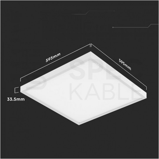 Oprawa, uniwersalny panel sufitowy natynkowy / podtynkowy 60x60cm LED 36W 4320lm 4000K IP20 biały barwa NW biała neutralna V-TAC VT-61037