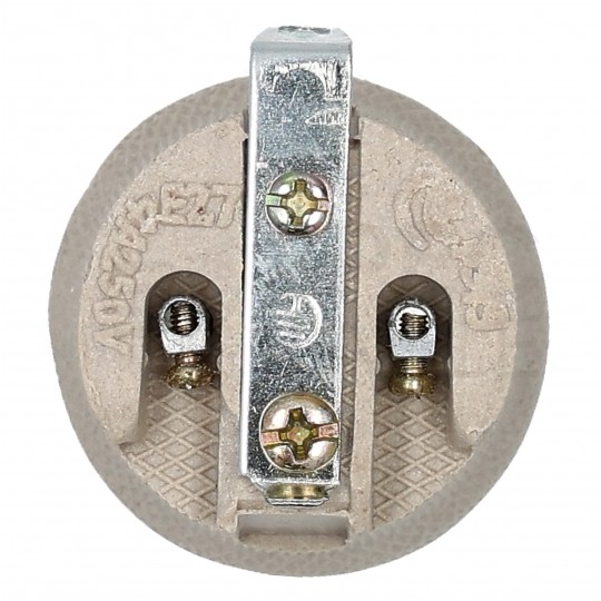 Oprawa żarówki gwint E27 ceramiczna 250V 16A z blaszką mocującą ELCAN