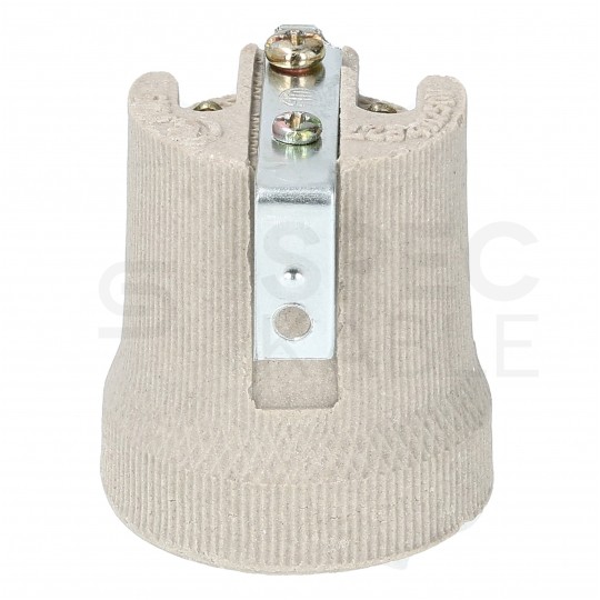 Oprawa żarówki gwint E27 ceramiczna 250V 16A z blaszką mocującą ELCAN