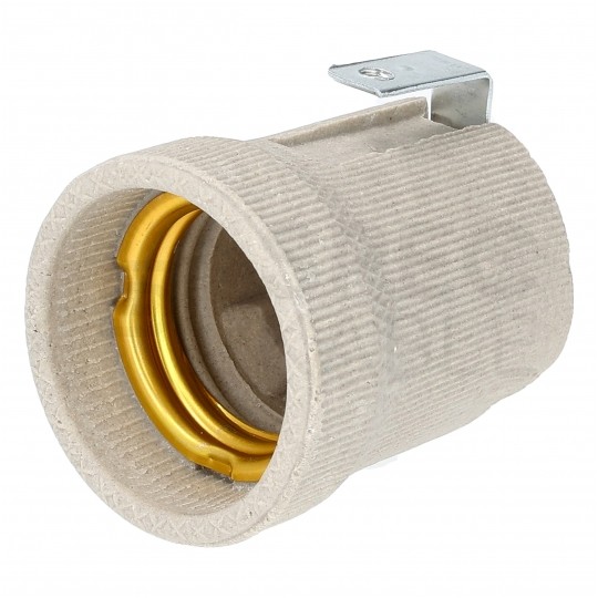 Oprawa żarówki gwint E27 ceramiczna 250V 16A z blaszką mocującą ELCAN