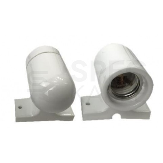 Oprawa żarówki gwint E27 ceramiczna biała 230V 4A z podstawką ALKRI