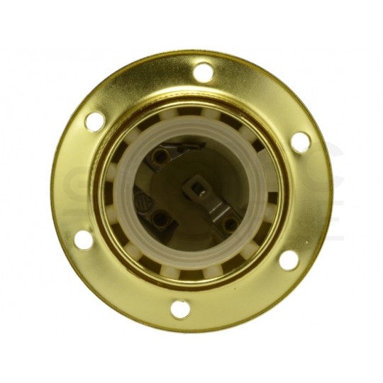 Oprawa żarówki gwint E27 mosiądz 250V 4A z kołnierzem ALKRI