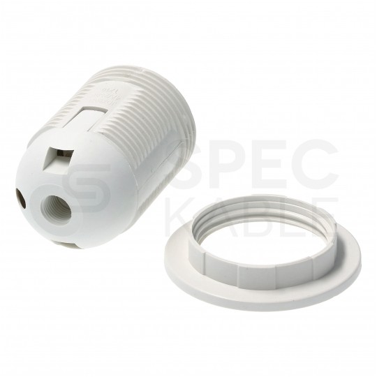 Oprawa żarówki gwint E27 plastikowa biała 250V 16A dł. 54mm śr. 58mm ELCAN
