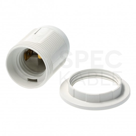 Oprawa żarówki gwint E27 plastikowa biała 250V 16A dł. 54mm śr. 58mm ELCAN