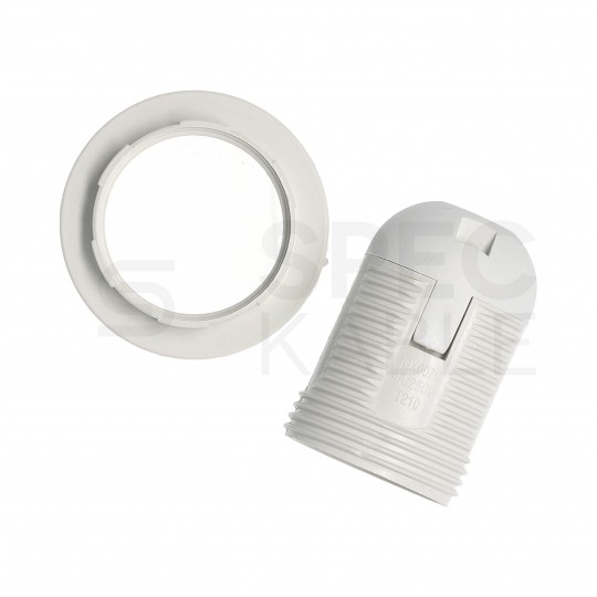Oprawa żarówki gwint E27 plastikowa biała 250V 16A dł. 54mm śr. 58mm ELCAN