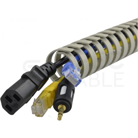 Organizator biurkowy grzebieniowy do kabli i przewodów 0,5m 30mm szary