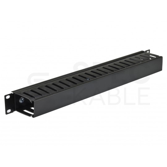 Organizator kabli do szafy RACK 19" 1U metal/plastik czarny Alantec zamykany