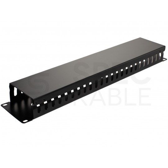 Organizator kabli do szafy RACK 19" 2U metalowy czarny NEKU zamykany