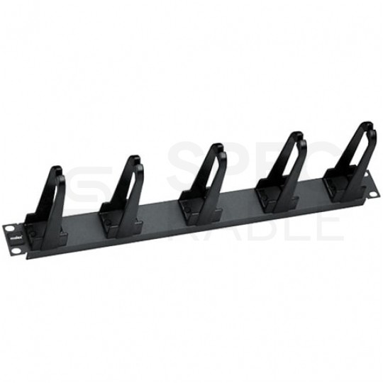 Organizator kabli RACK 19" 1U metalowy czarny Molex z plastikowymi długimi uchwytami