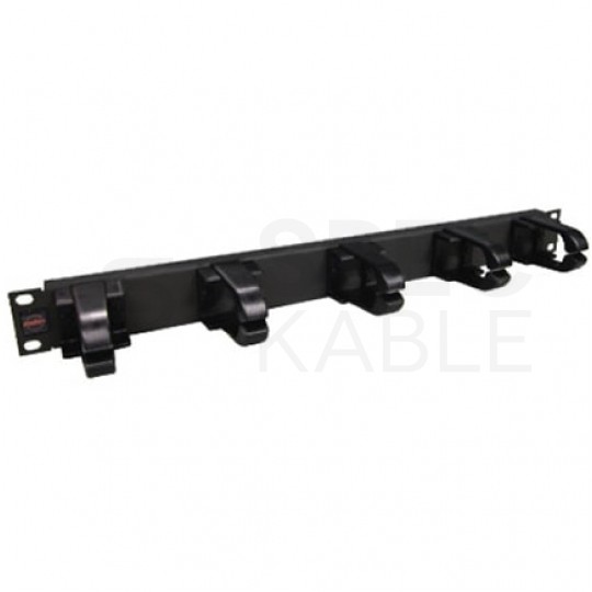 Organizator kabli RACK 19" 1U metalowy czarny Molex z plastikowymi uchwytami