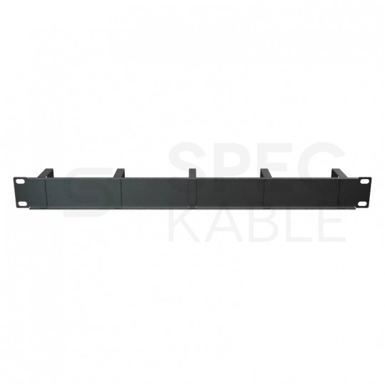 Organizator kabli RACK 19" 1U metalowy czarny z 5 uchwytami