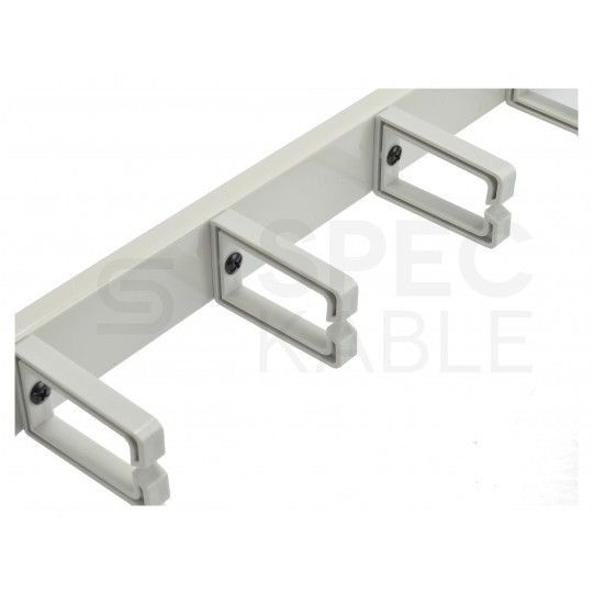 Organizator kabli RACK 19" 1U metalowy szary NEKU z plastikowymi uchwytami