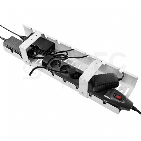 Organizator kabli sprzętowych podbiurkowy 500x120x90mm czarny Spacetronik ERGOLINE