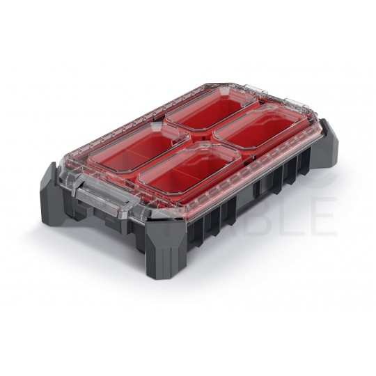 Organizer narzędziowy z wyjmowanymi pojemnikami na akcesoria 368x228x77mm MSX 25 niski Kistenberg KMX40258B