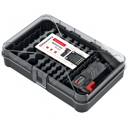 Organizer pojemnik na baterie akumulatorki 85szt. + tester baterii Kistenberg KBBT