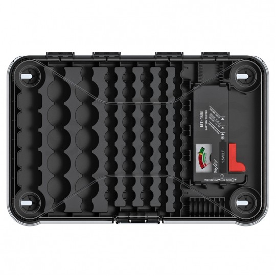 Organizer pojemnik na baterie akumulatorki 85szt. + tester baterii Kistenberg KBBT