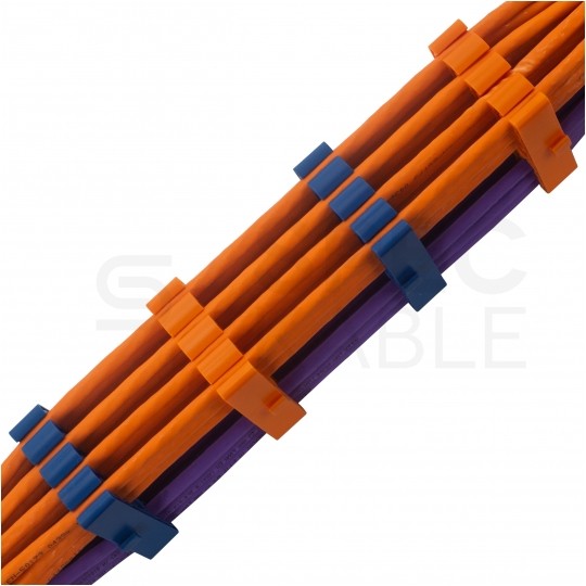 Organizer wiązek kablowych na 24szt. kabli sieciowych NEKU niebieski