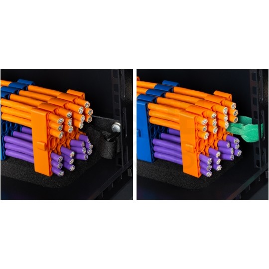 Organizer wiązek kablowych na 24szt. kabli sieciowych NEKU pomarańczowy