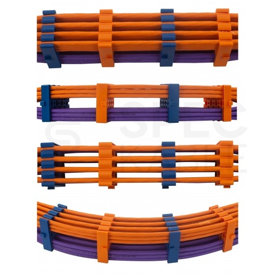 Organizer wiązek kablowych na 24szt. kabli sieciowych NEKU pomarańczowy