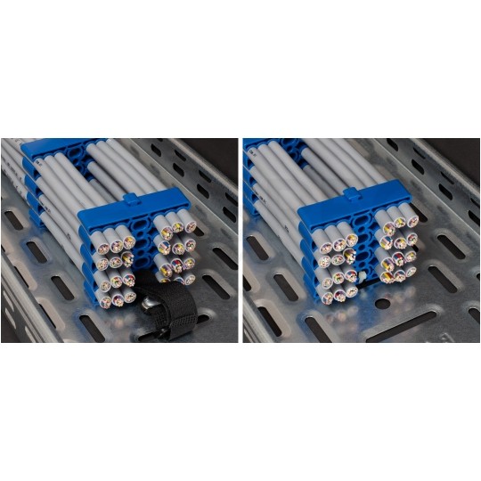 Organizer wiązek kablowych na 24szt. kabli sieciowych NEKU pomarańczowy