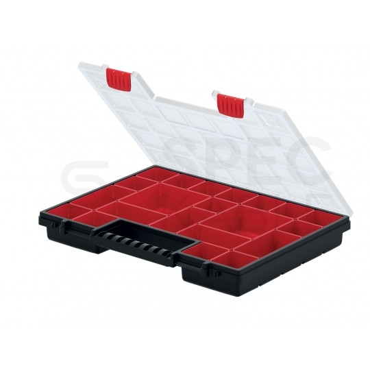 Organizer z 21 wyjmowanymi pojemnikami przegrodami na narzędzia akcesoria 399x303x50mm Kistenberg NORB 40 KNO40305B