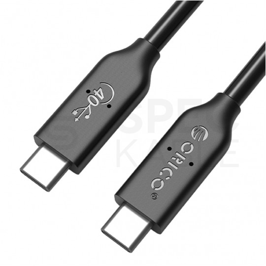 ORICO Kabel USB4 typ-C (wtyk / wtyk) 40Gbit/s 8K@60Hz Power Delivery (100W) 5A czarny 0,8m