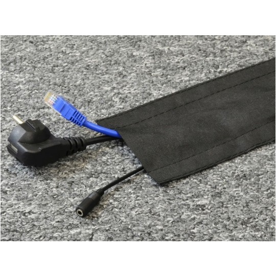 Osłona maskująca napodłowa 105mm na kable i przewody (mocowana na rzep) czarna 2m