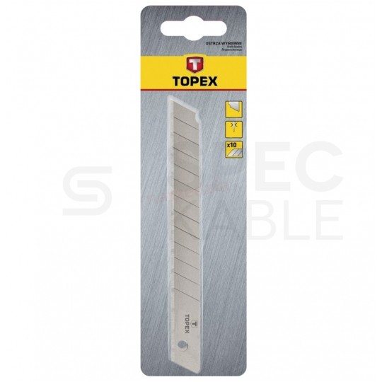 Ostrza wymienne łamane 18mm do noża Zestaw 10szt TOPEX 17B348