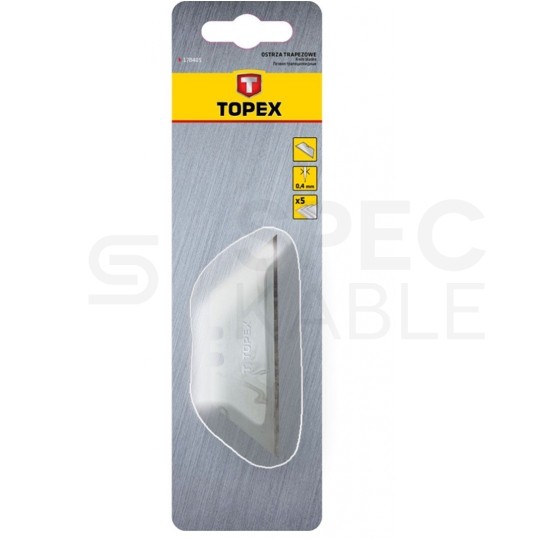 Ostrza wymienne trapezowe 18mm zapasowe do noża, tapeciaka 5 szt. TOPEX