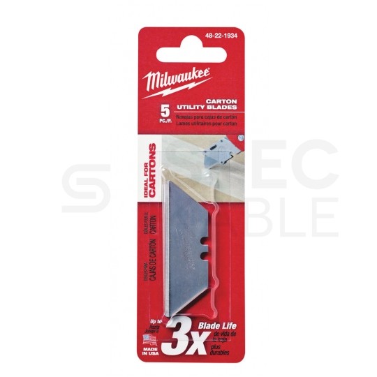 Ostrza wymienne trapezowe 62mm zaokrąglone do noża MILWAUKEE 5szt