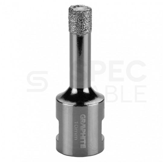 Otwornica Diamentowa Koronka 10mm z gwintem M14 do gresu, kamienia, płytek, ceramiki itp. GRAPHITE 55H302